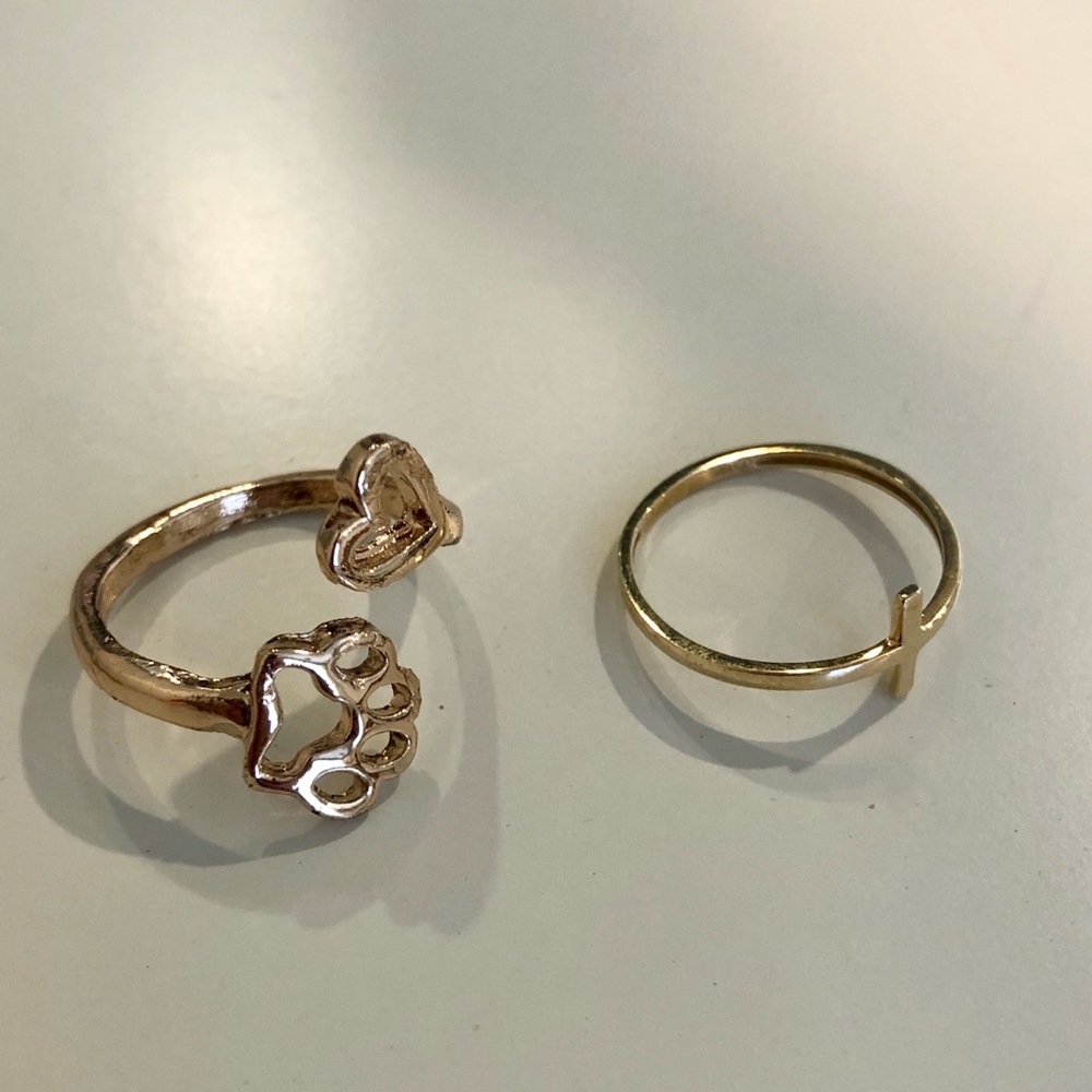 Gold Rings Cross and Dog Lover (6 & 8)